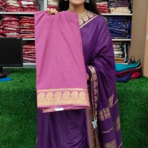 Onion Pink Semi Creap Silk Sarees
