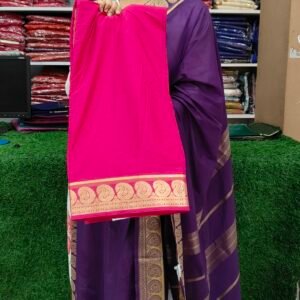 Pink Semi Creap Silk Sarees