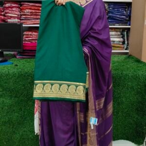 Green Semi Creap Silk Sarees
