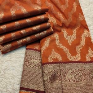 Copper Semi Banaras Silk Sarees