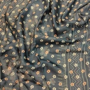 Black Flower Printed Chiffon